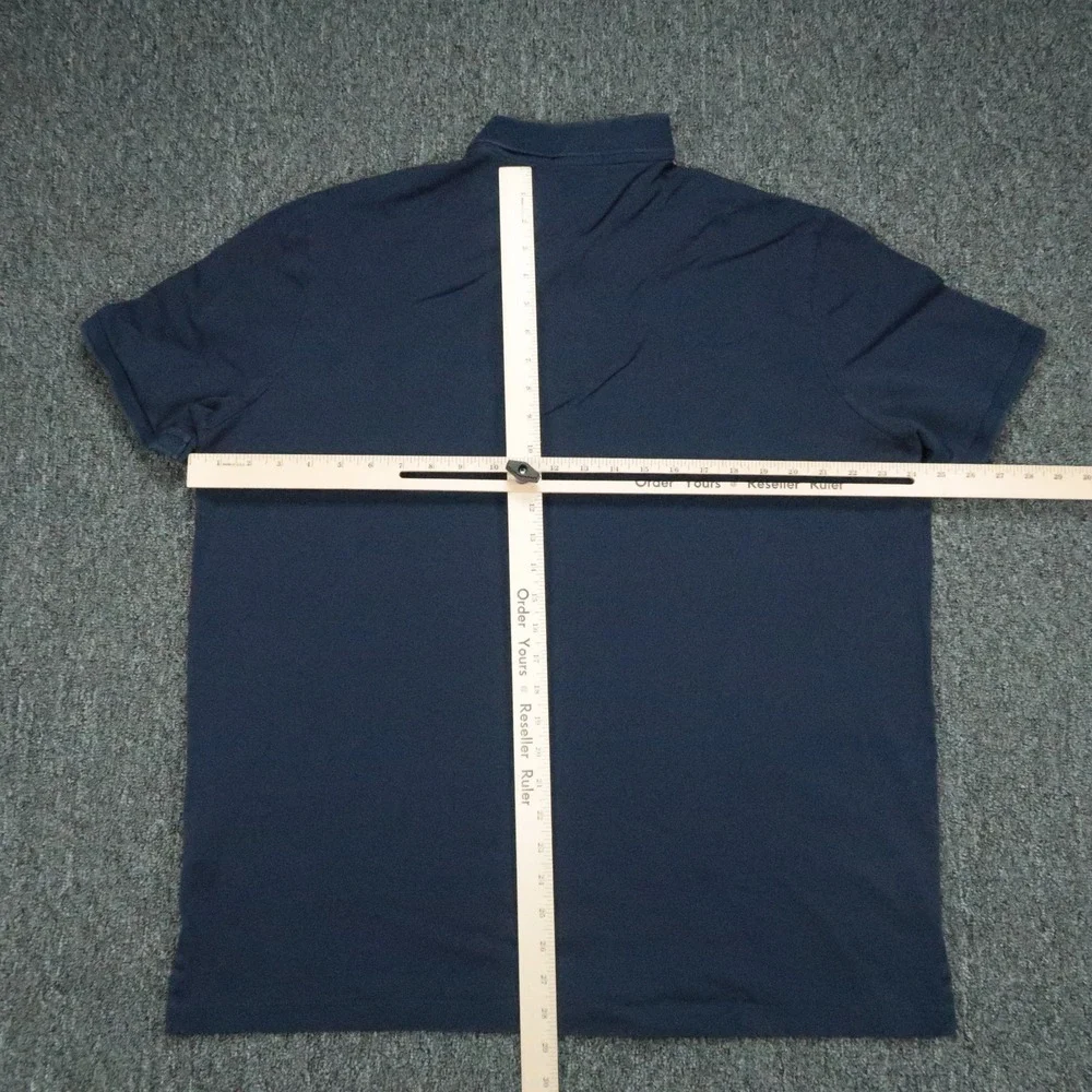 Polo Ralph Lauren Shirt Mens XL Blue Short Sleeve Stretch‎ Mesh Quarter Zip